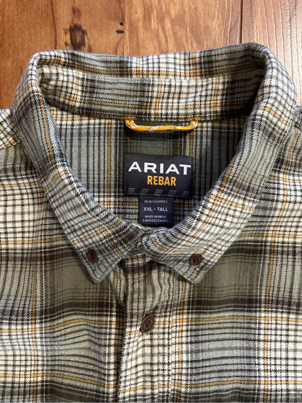 ARIAT Built to Last Plaid Button-Down Work Shirt Long sleeve Size XXL Tall